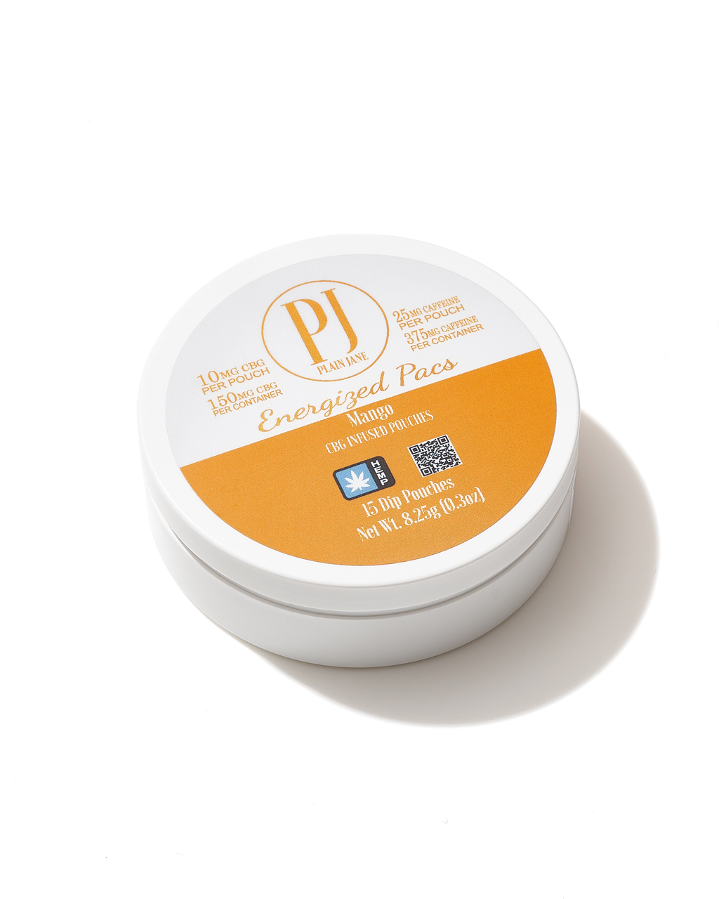 What is the CBG content per pouch in Energized CBG Dip Pacs with caffeine?